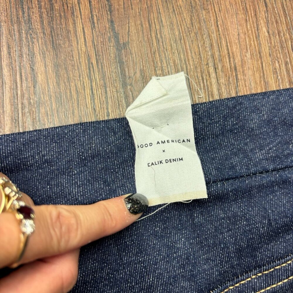 Good American x Calik Denim Boot Cut High Rise Jeans Dark Wash Women’s 28-32 - Picture 9 of 14